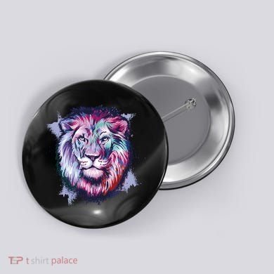 Colorful Wild Lion Button