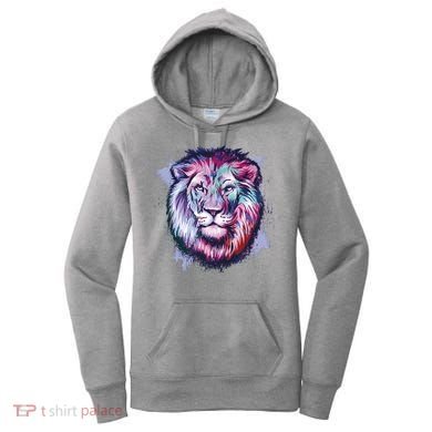 Colorful Wild Lion Women's Hoodie