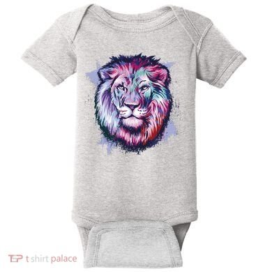Colorful Wild Lion Baby Bodysuit