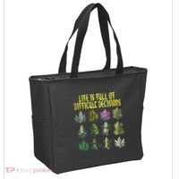 Cannabis Weed Lover 420 Life Is Full Of Difficult Decisions Tote Bag thumb 2