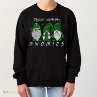 Chillin With My Gnomies St Patricks Day Gnome Irish Shamrock Women's Sweatshirt thumb 0