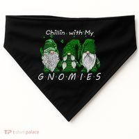 Chillin With My Gnomies St Patricks Day Gnome Irish Shamrock USA-Made Doggie Bandana thumb 0