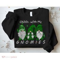 Chillin With My Gnomies St Patricks Day Gnome Irish Shamrock Sweatshirt thumb 2