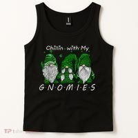 Chillin With My Gnomies St Patricks Day Gnome Irish Shamrock Tank Top thumb 2