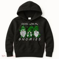 Chillin With My Gnomies St Patricks Day Gnome Irish Shamrock Kids Hoodie thumb 0