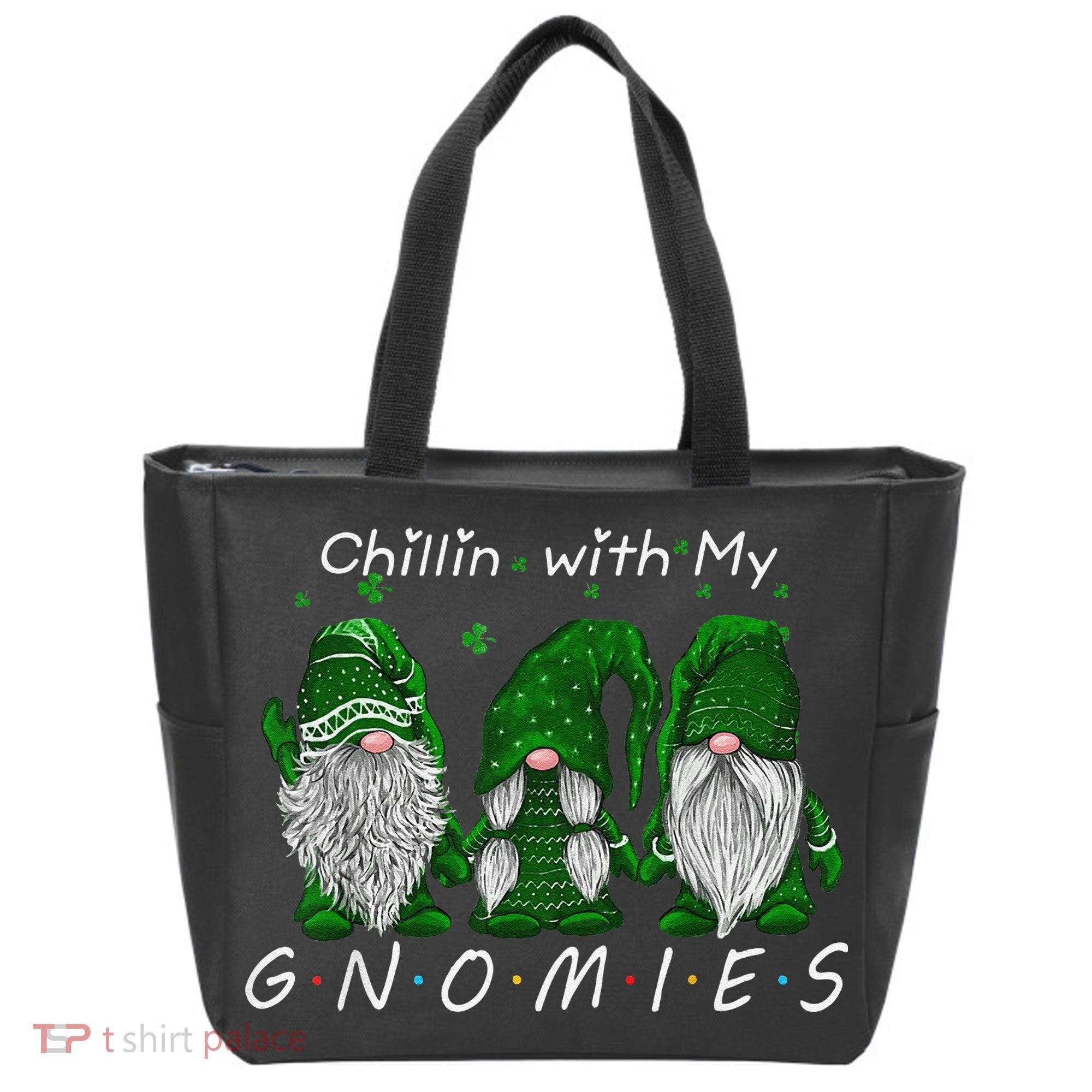 Chillin With My Gnomies St Patricks Day Gnome Irish Shamrock Tote Bag