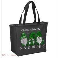 Chillin With My Gnomies St Patricks Day Gnome Irish Shamrock Tote Bag thumb 2