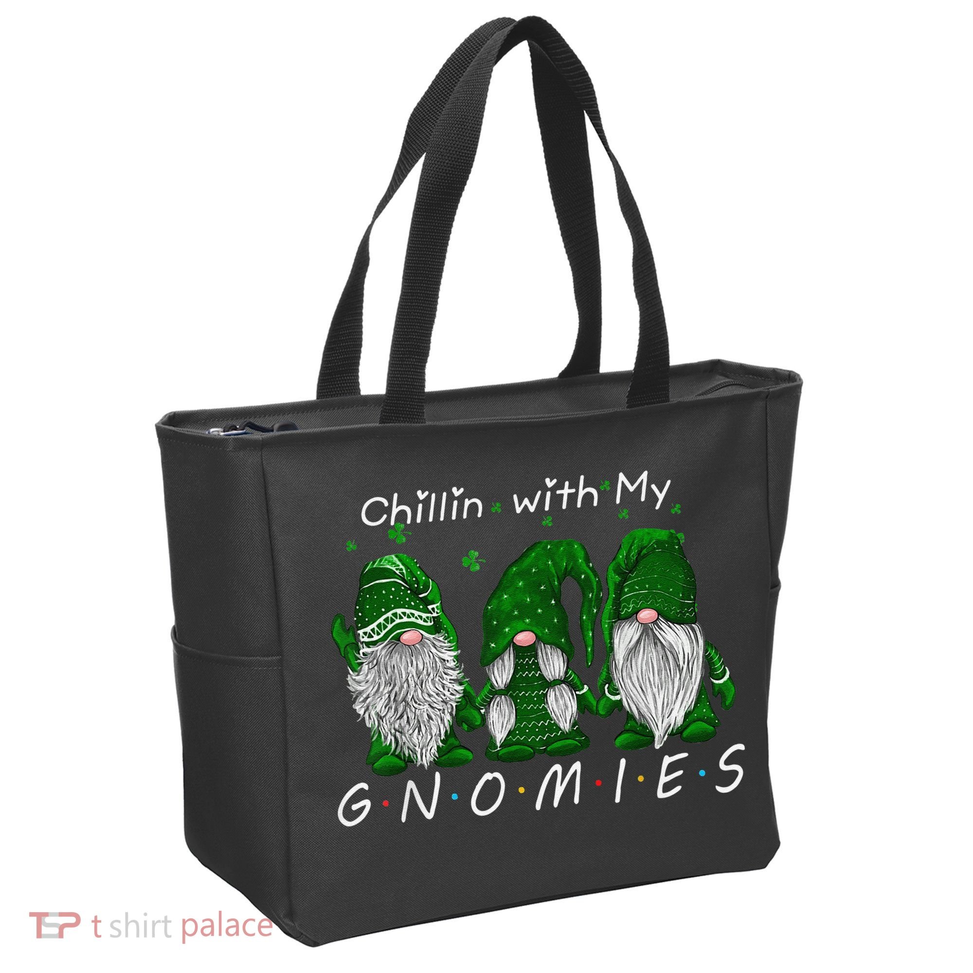 Chillin With My Gnomies St Patricks Day Gnome Irish Shamrock Tote Bag