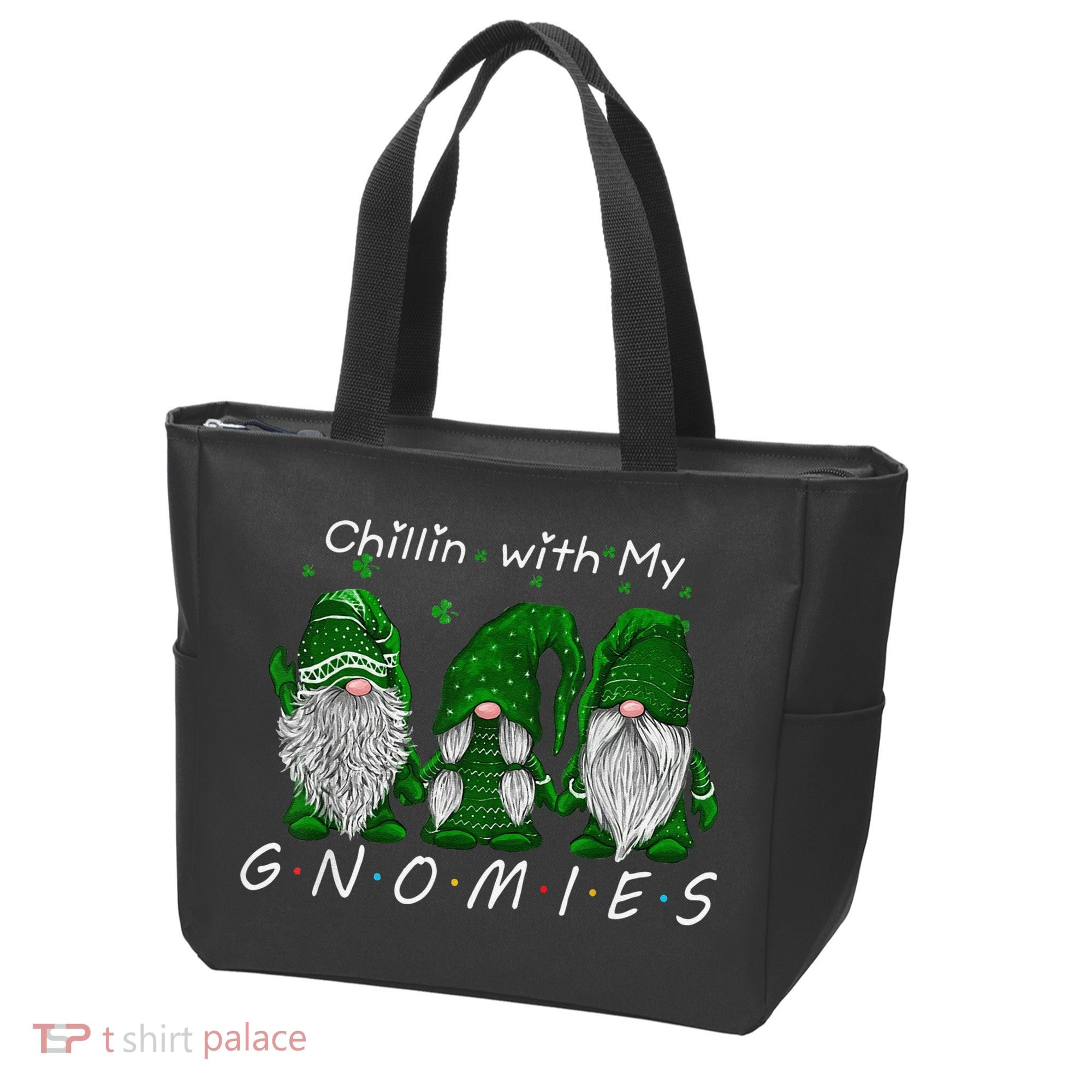 Chillin With My Gnomies St Patricks Day Gnome Irish Shamrock Tote Bag