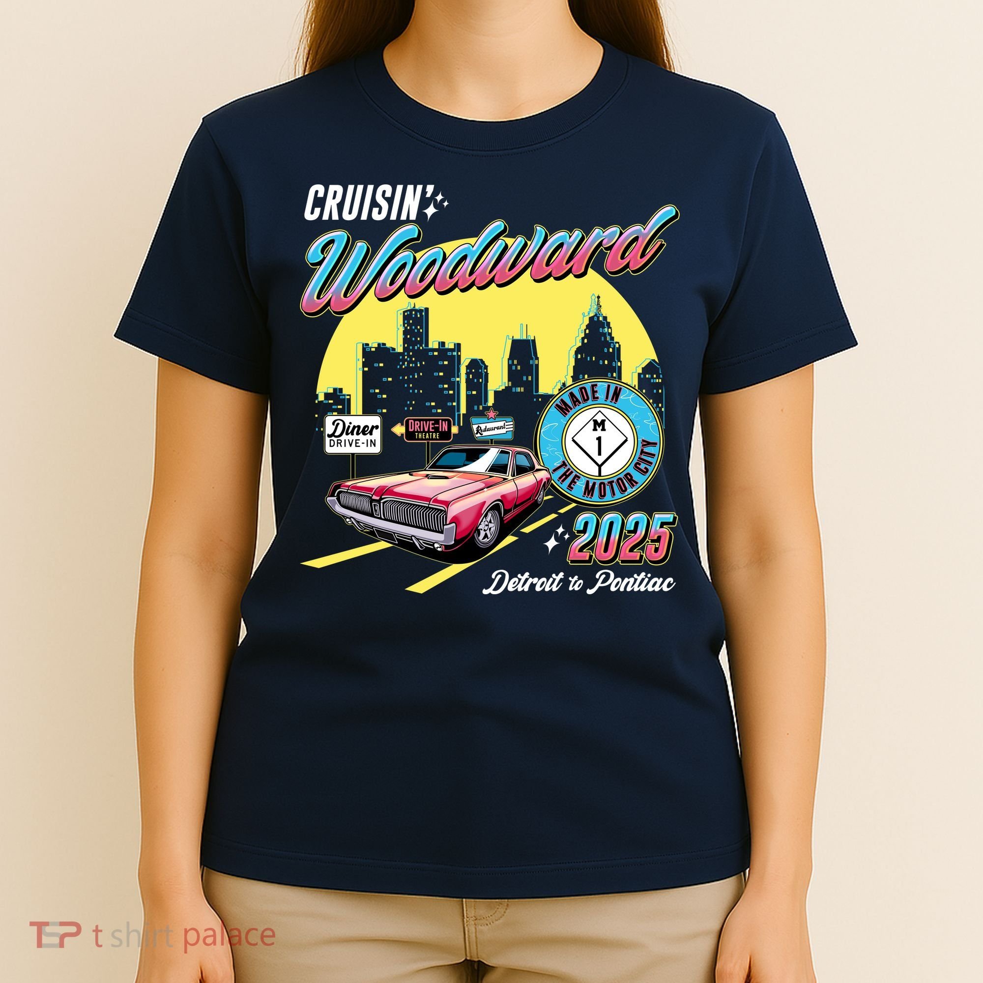 Crusin Woodward Made In The Motor City 2025  T-Shirt