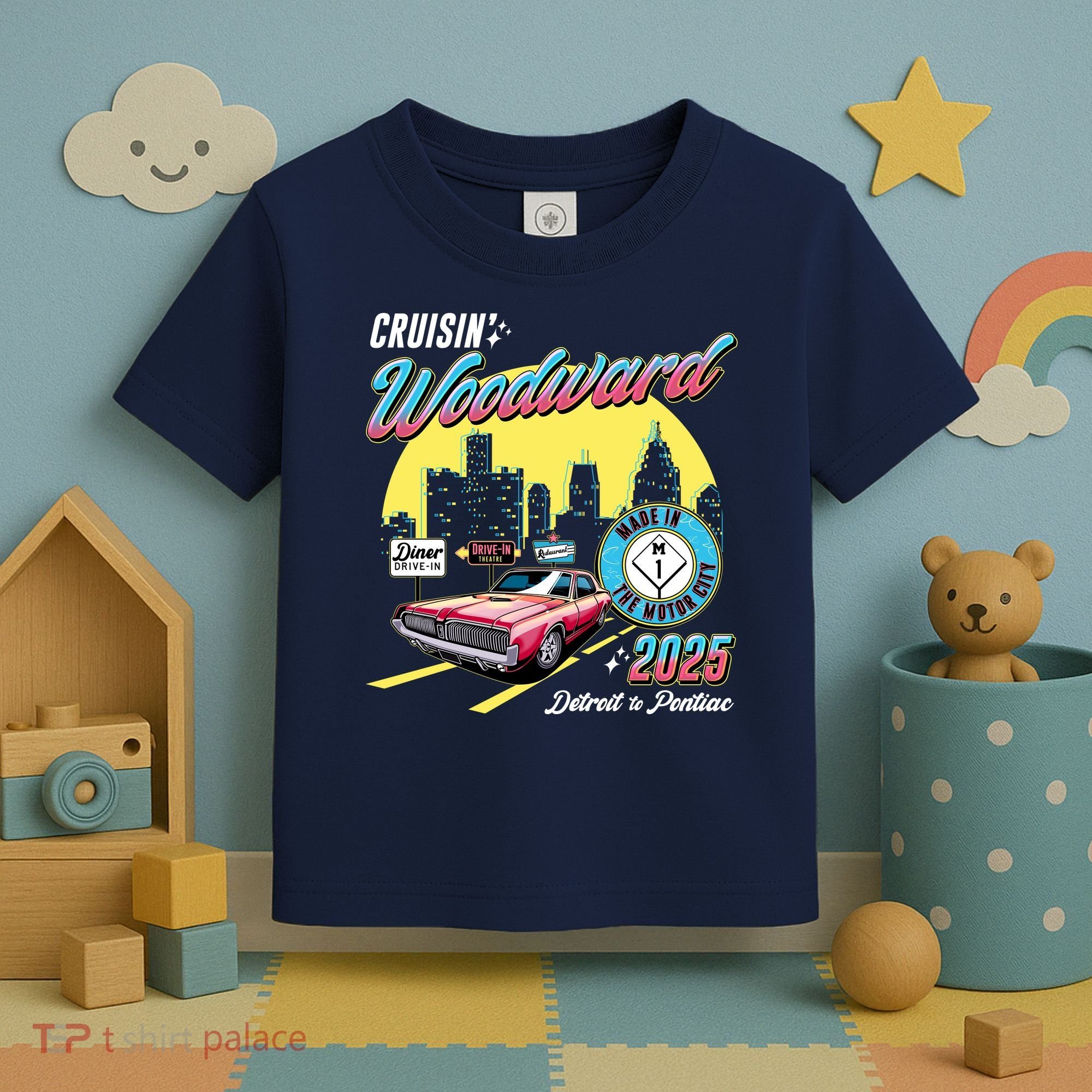 Crusin Woodward Made In The Motor City 2025  Toddler T-Shirt