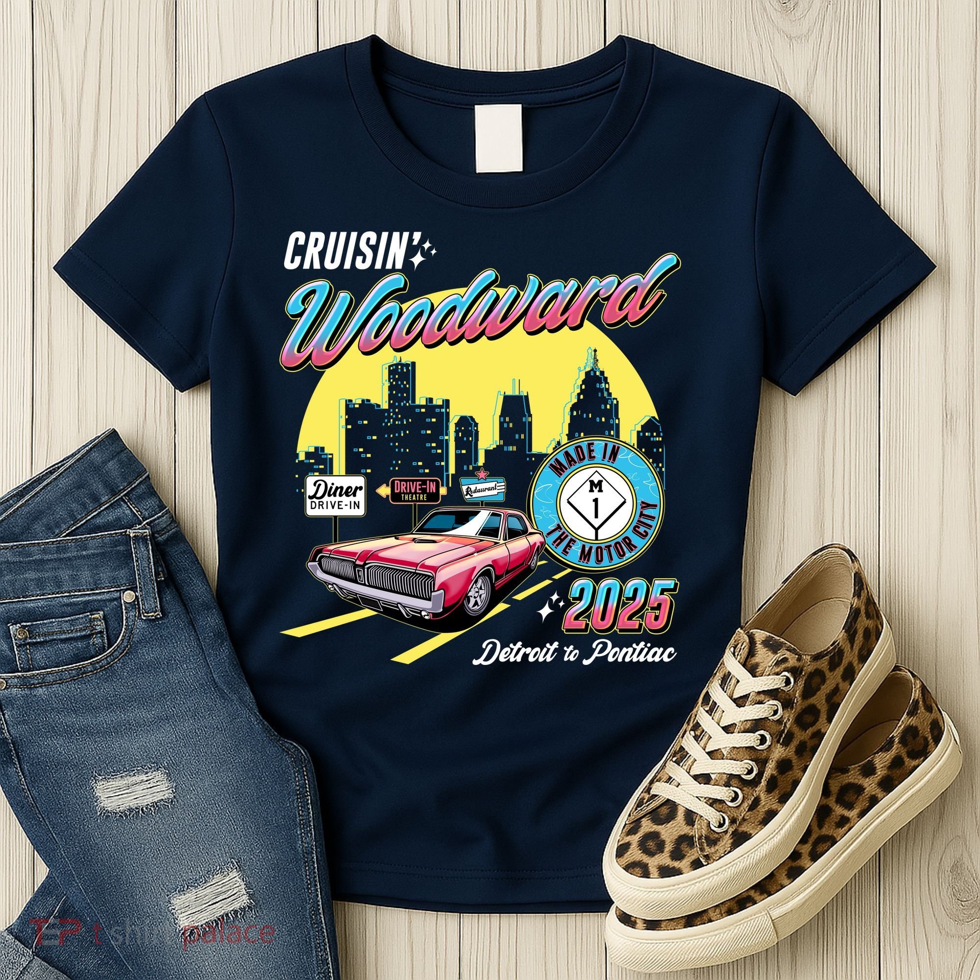 Crusin Woodward Made In The Motor City 2025  Women's T-Shirt