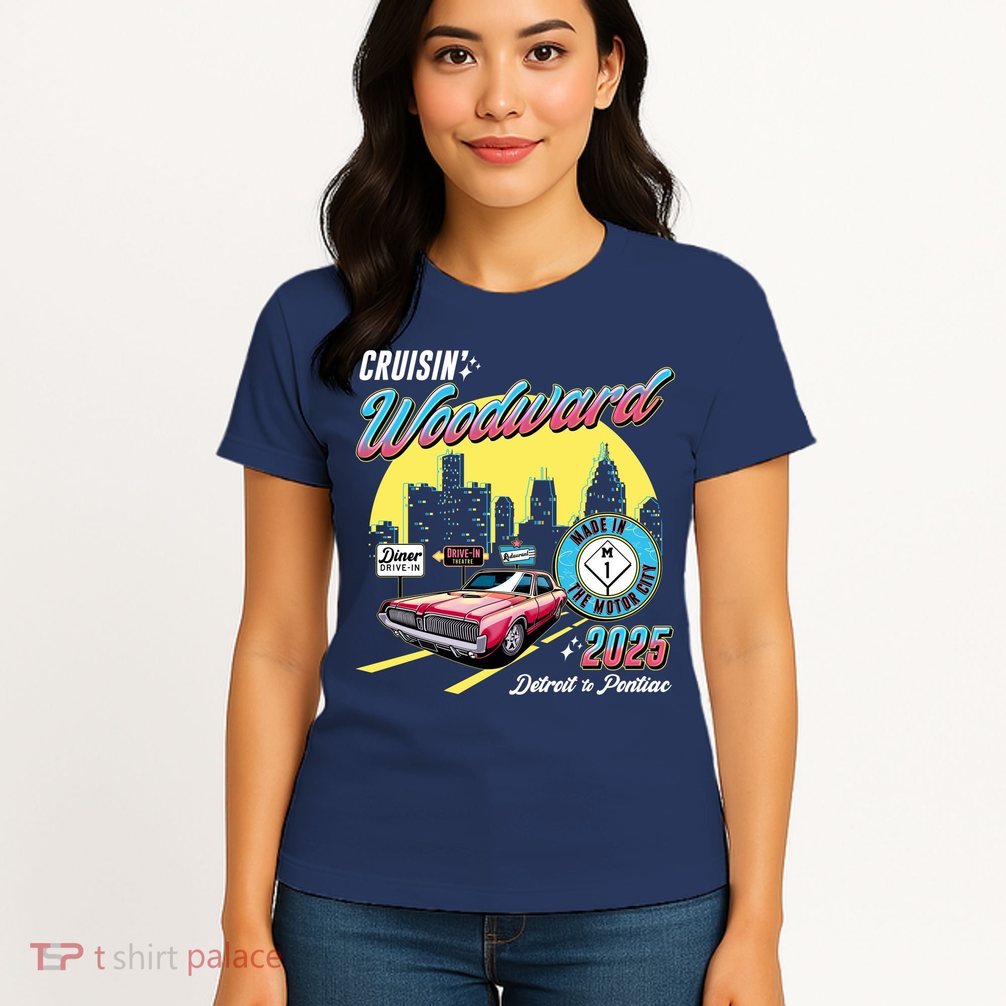 Crusin Woodward Made In The Motor City 2025  Women's T-Shirt