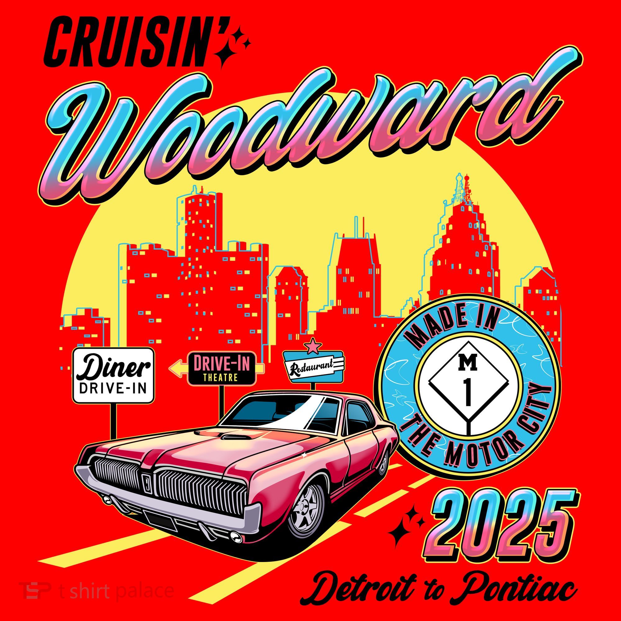 Crusin Woodward Made In The Motor City 2025  Santa Hat