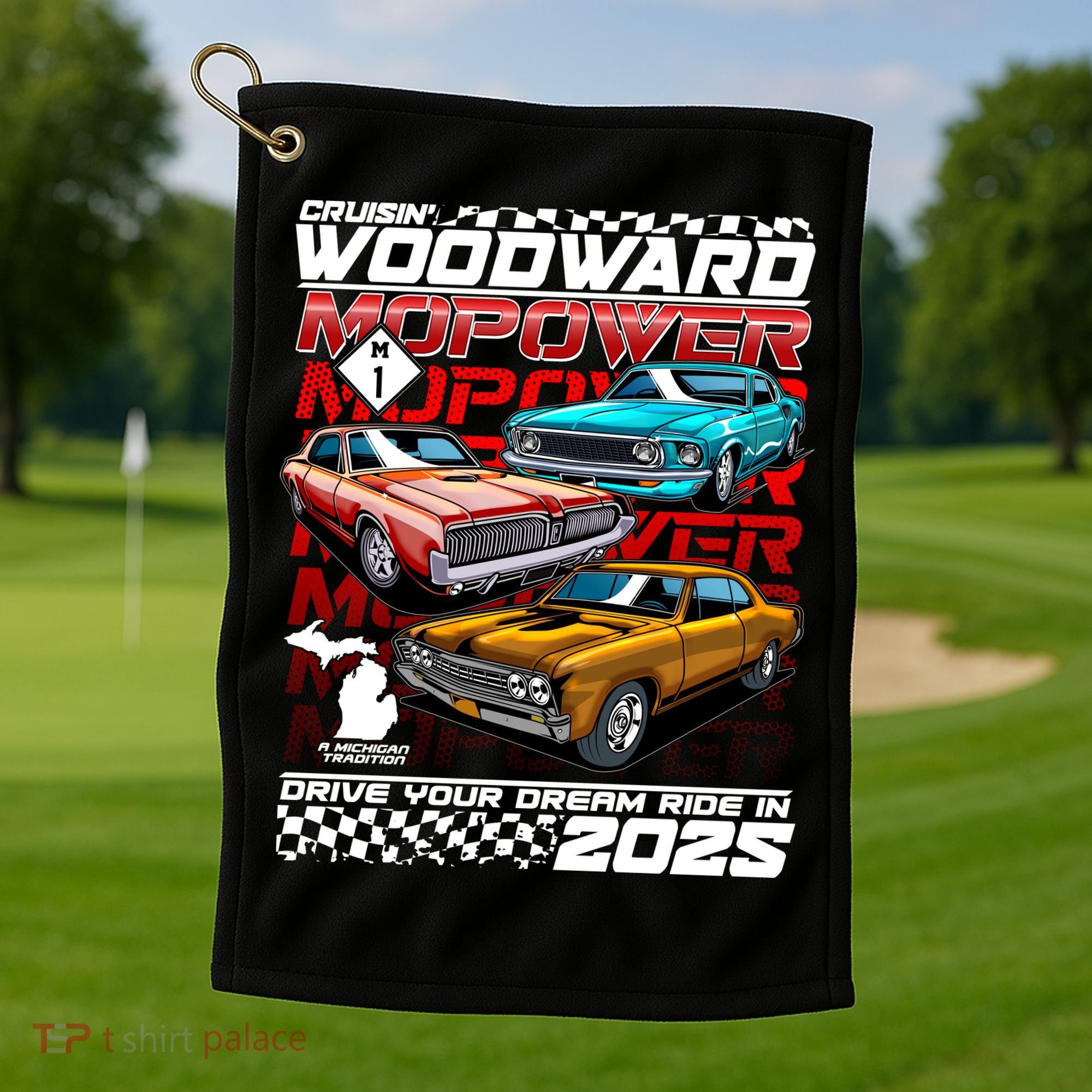 Cruisin Woodward MOPOWER Drive Your Dream Ride In 2025 Golf Towel