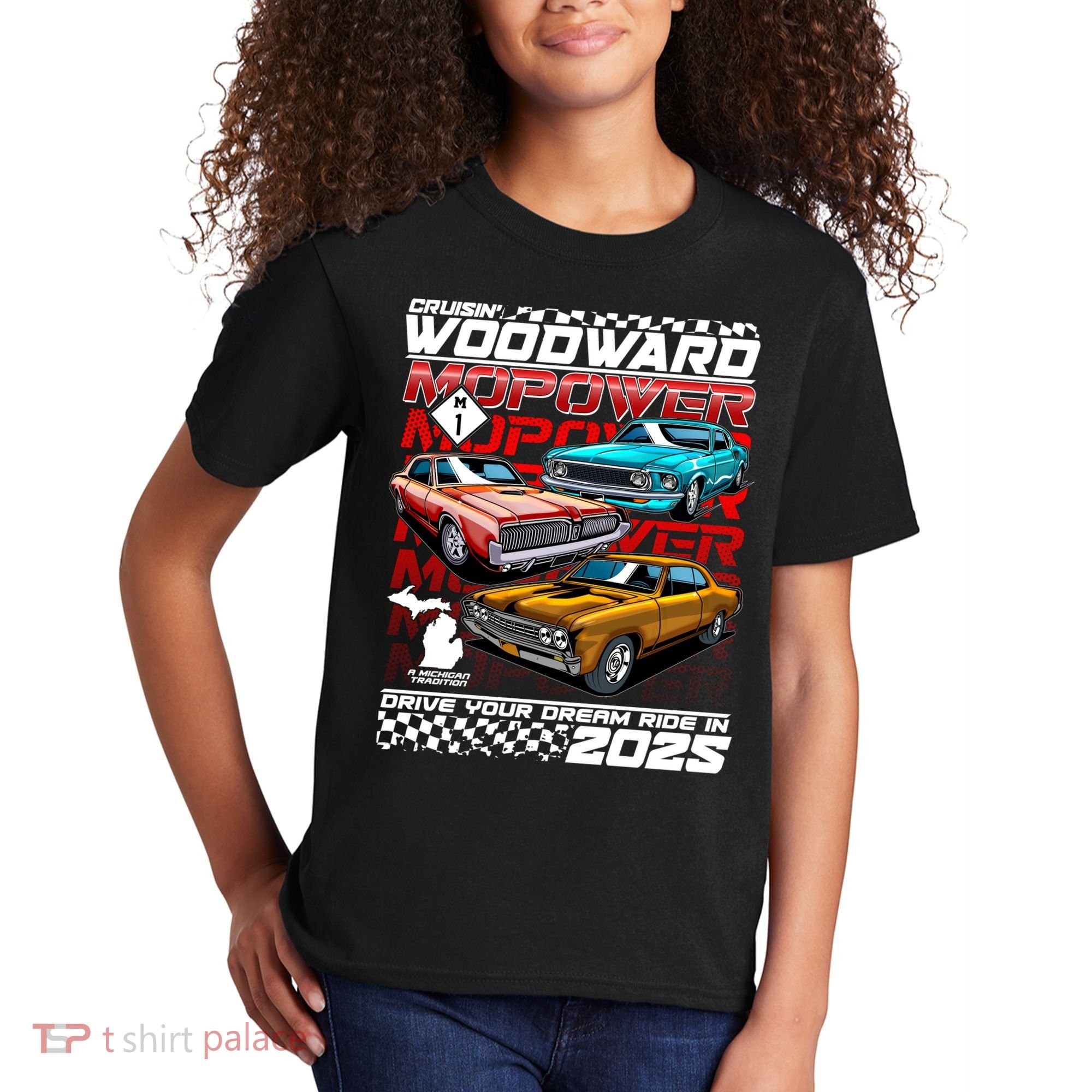 Cruisin Woodward MOPOWER Drive Your Dream Ride In 2025 Kids T-Shirt