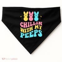 Chillin With My Peeps Cute Easter USA-Made Doggie Bandana thumb 0