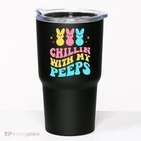 Chillin With My Peeps Cute Easter Tumbler thumb 0