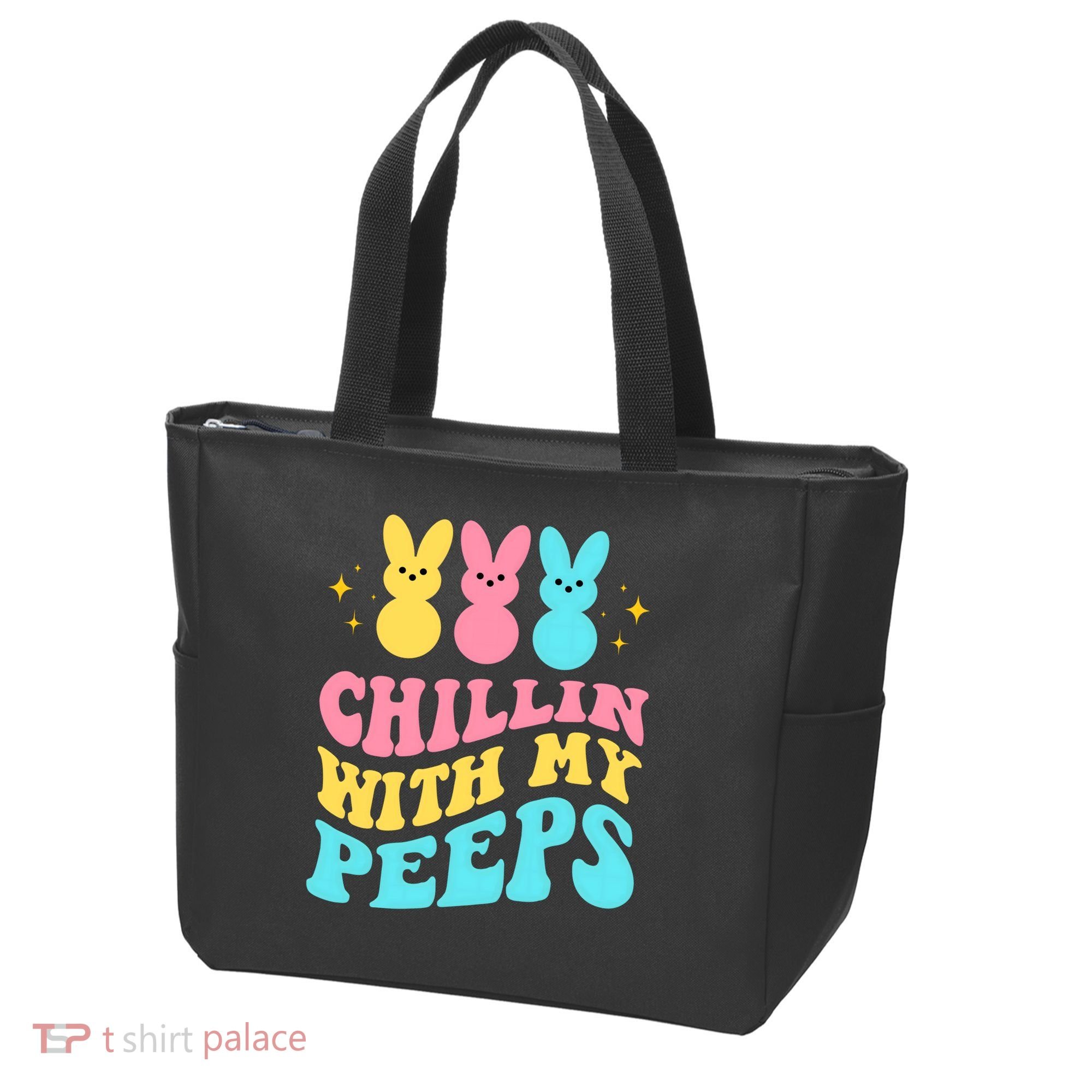 Chillin With My Peeps Cute Easter Tote Bag