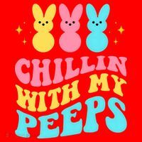 Chillin With My Peeps Cute Easter Santa Hat thumb 1