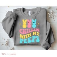 Chillin With My Peeps Cute Easter Sweatshirt thumb 2