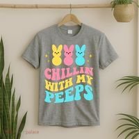 Chillin With My Peeps Cute Easter T-Shirt thumb 2