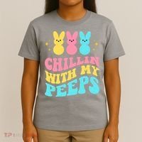 Chillin With My Peeps Cute Easter T-Shirt thumb 4