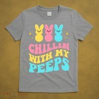 Chillin With My Peeps Cute Easter T-Shirt thumb 5