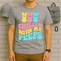 Chillin With My Peeps Cute Easter T-Shirt thumb 6