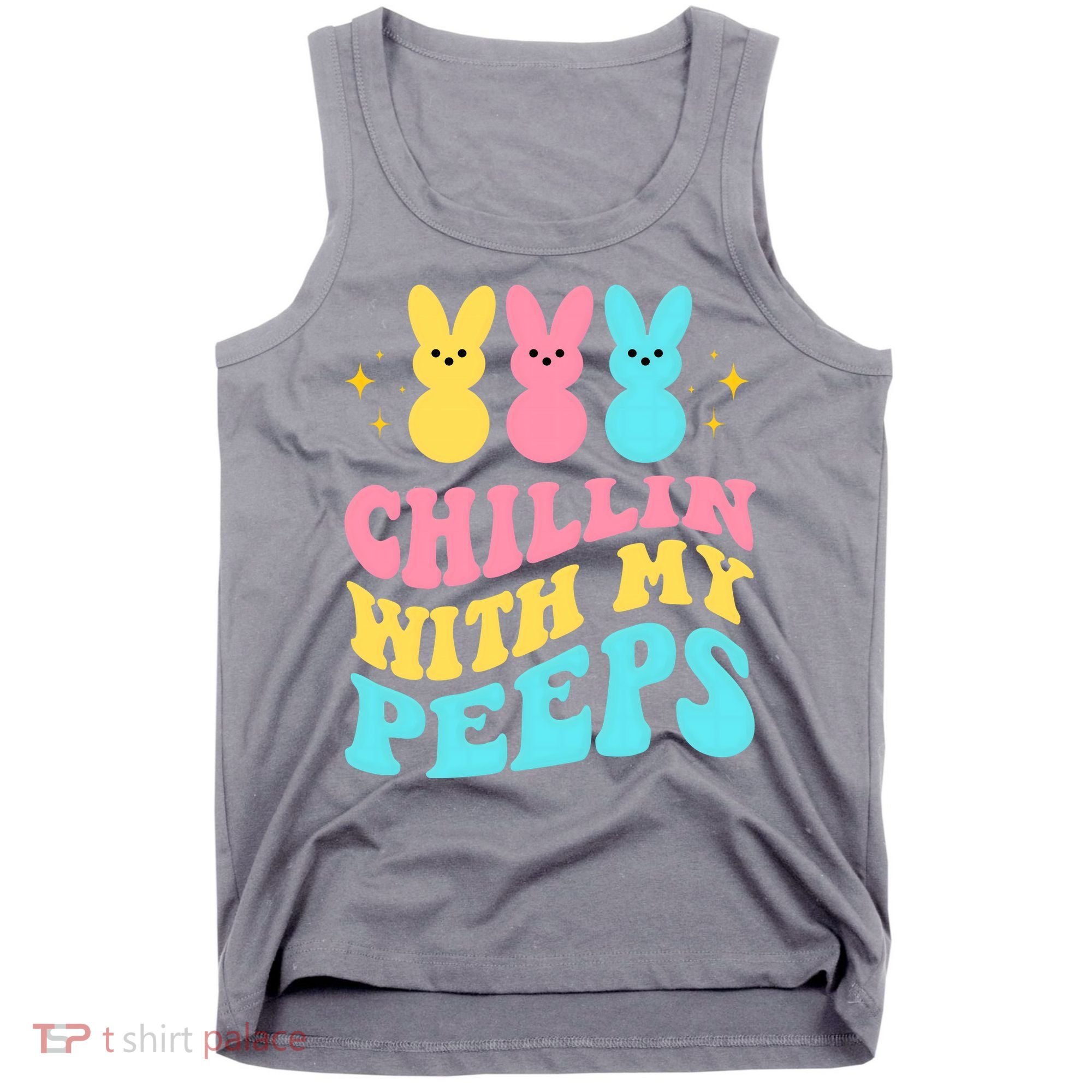 Chillin With My Peeps Cute Easter Tank Top