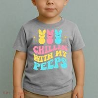 Chillin With My Peeps Cute Easter Toddler T-Shirt thumb 2