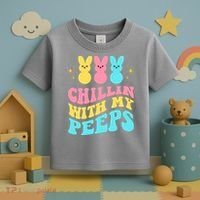 Chillin With My Peeps Cute Easter Toddler T-Shirt thumb 3