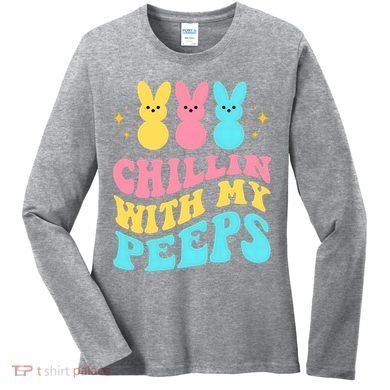 Chillin With My Peeps Cute Easter Women's Long Sleeve Shirt
