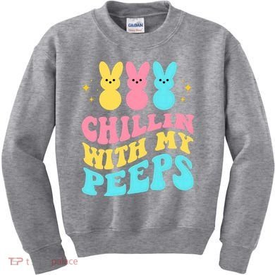 Chillin With My Peeps Cute Easter Kids Sweatshirt
