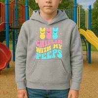 Chillin With My Peeps Cute Easter Kids Hoodie thumb 2