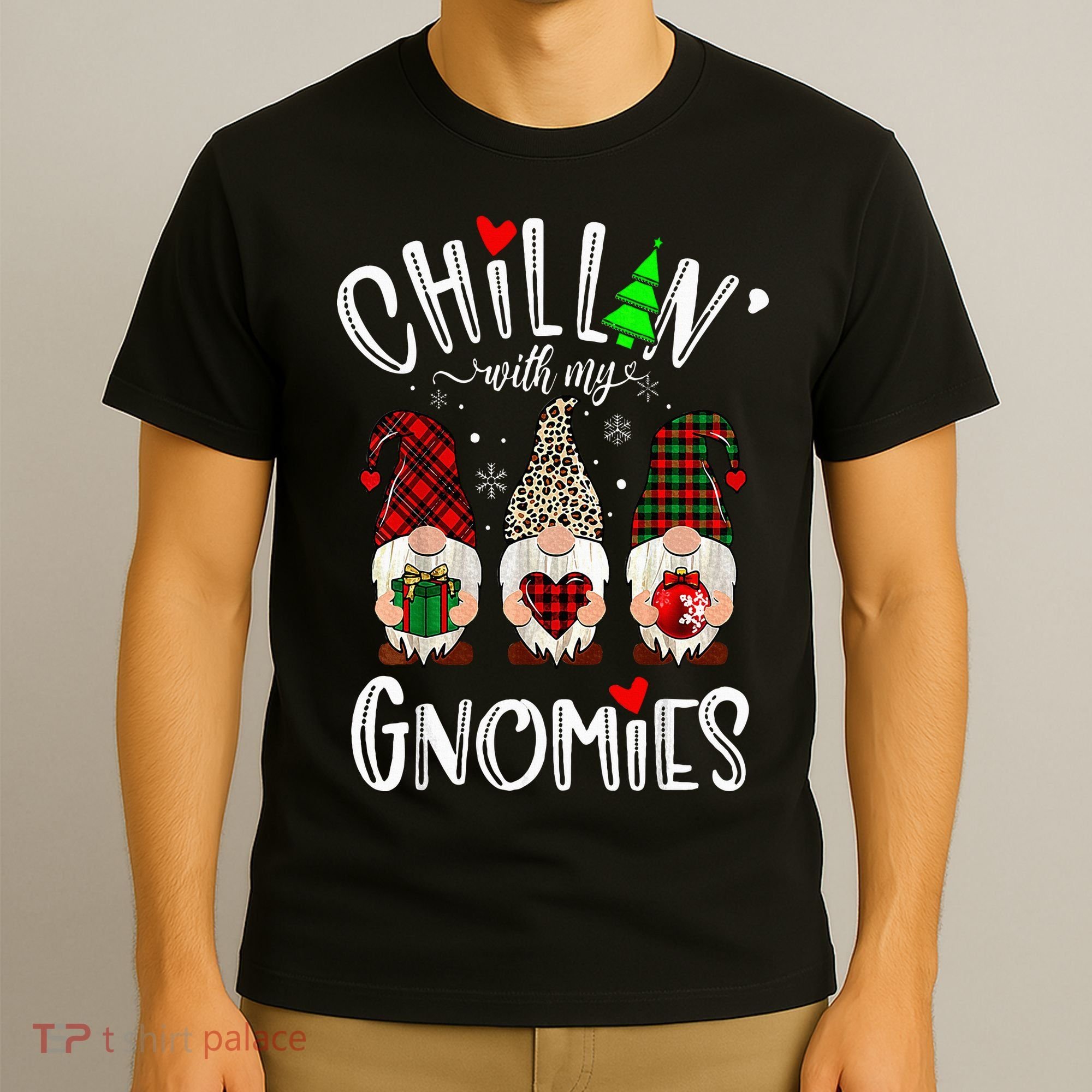 Chillin With My Gnomies Christmas Gnome Family Matching Xmas T-Shirt