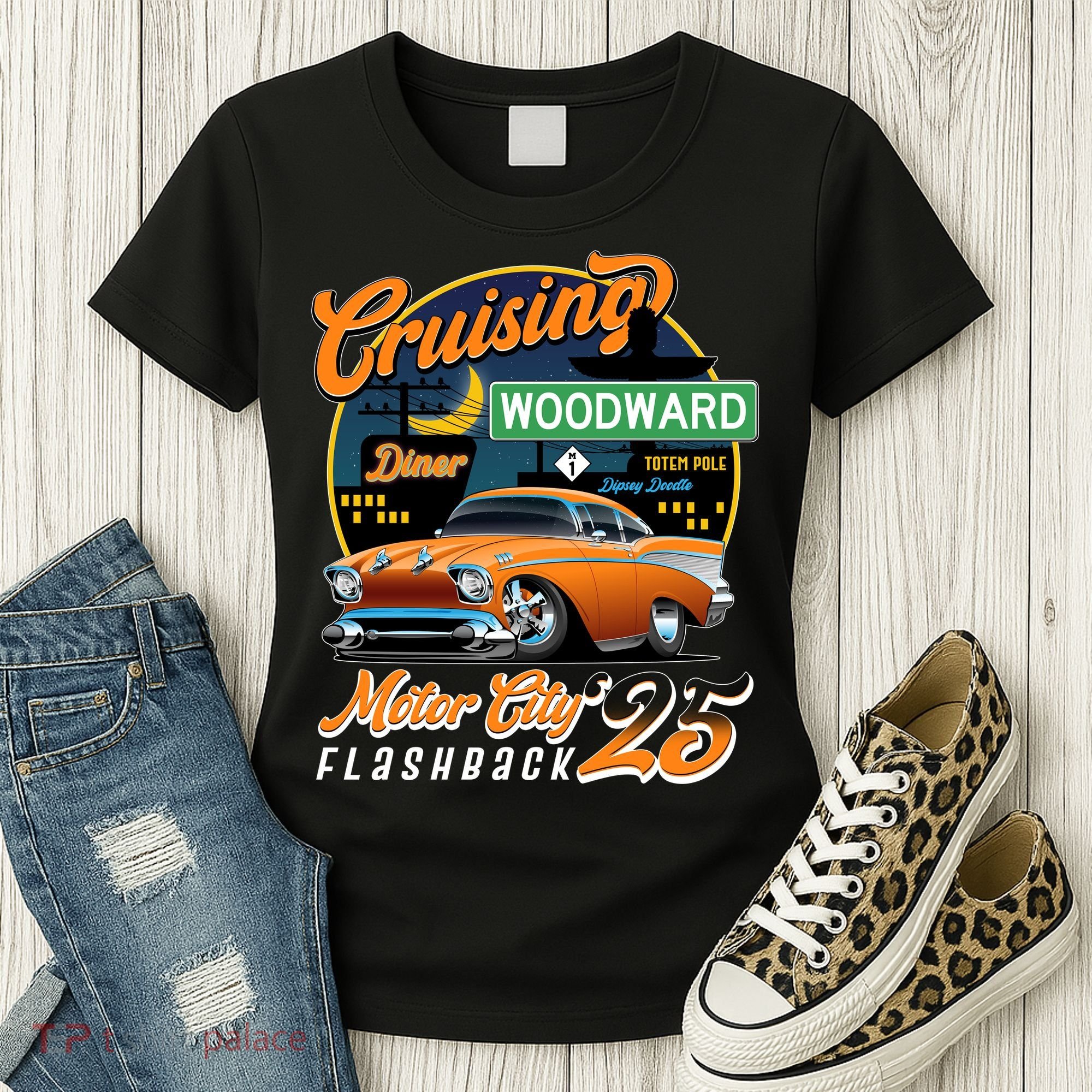 Cruising Woodward Motor City Flashback 2025 Women's T-Shirt