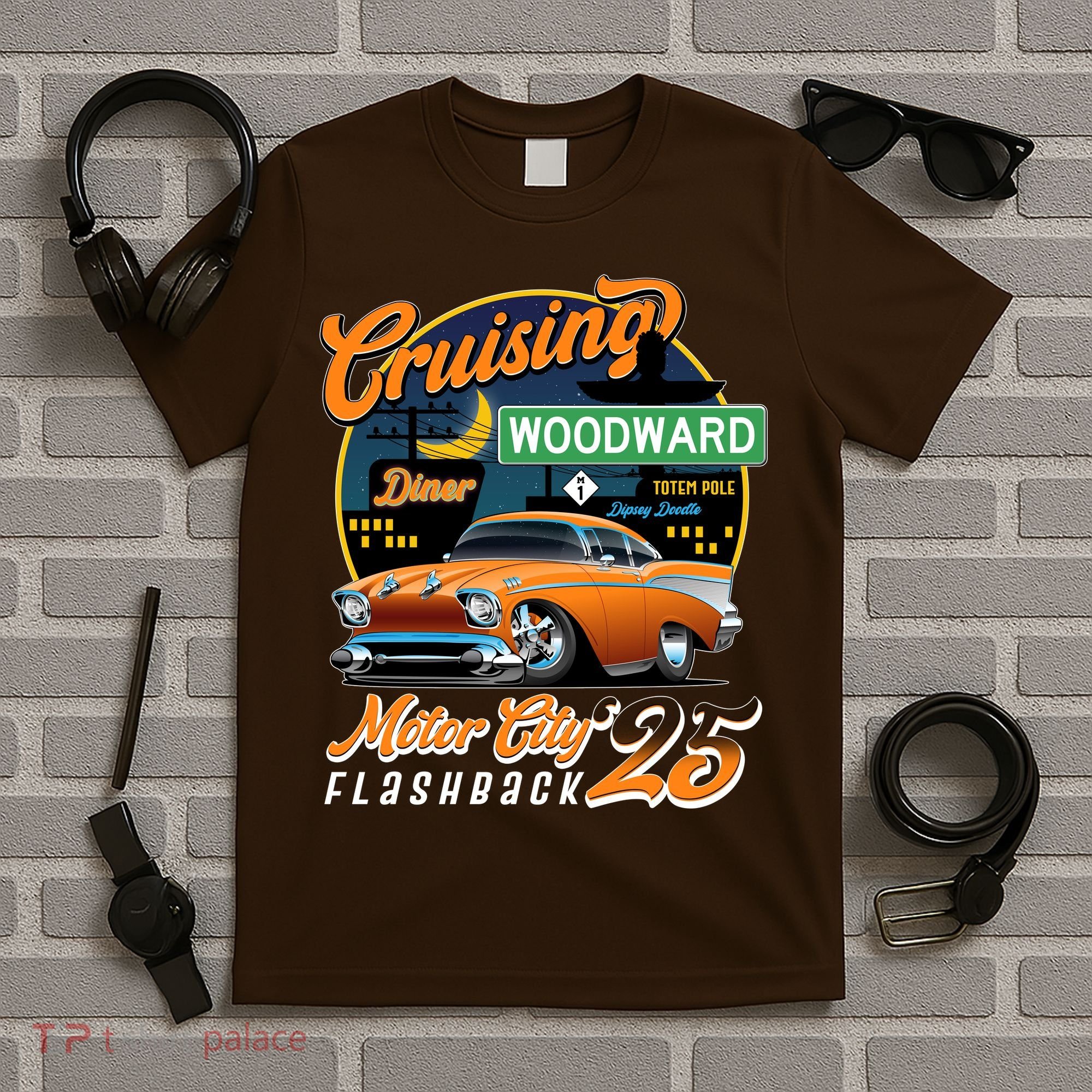 Cruising Woodward Motor City Flashback 2025 T-Shirt