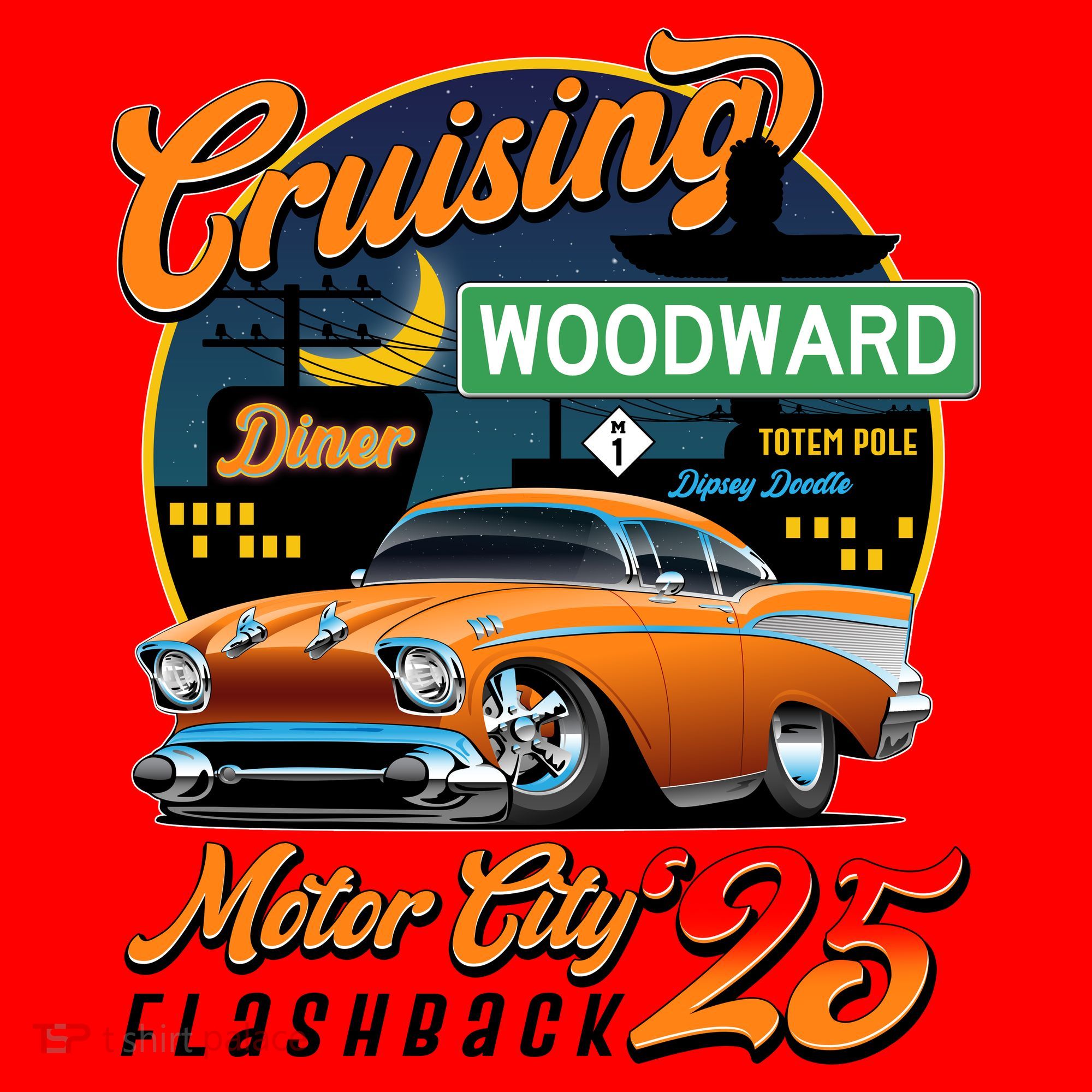 Cruising Woodward Motor City Flashback 2025 Santa Hat