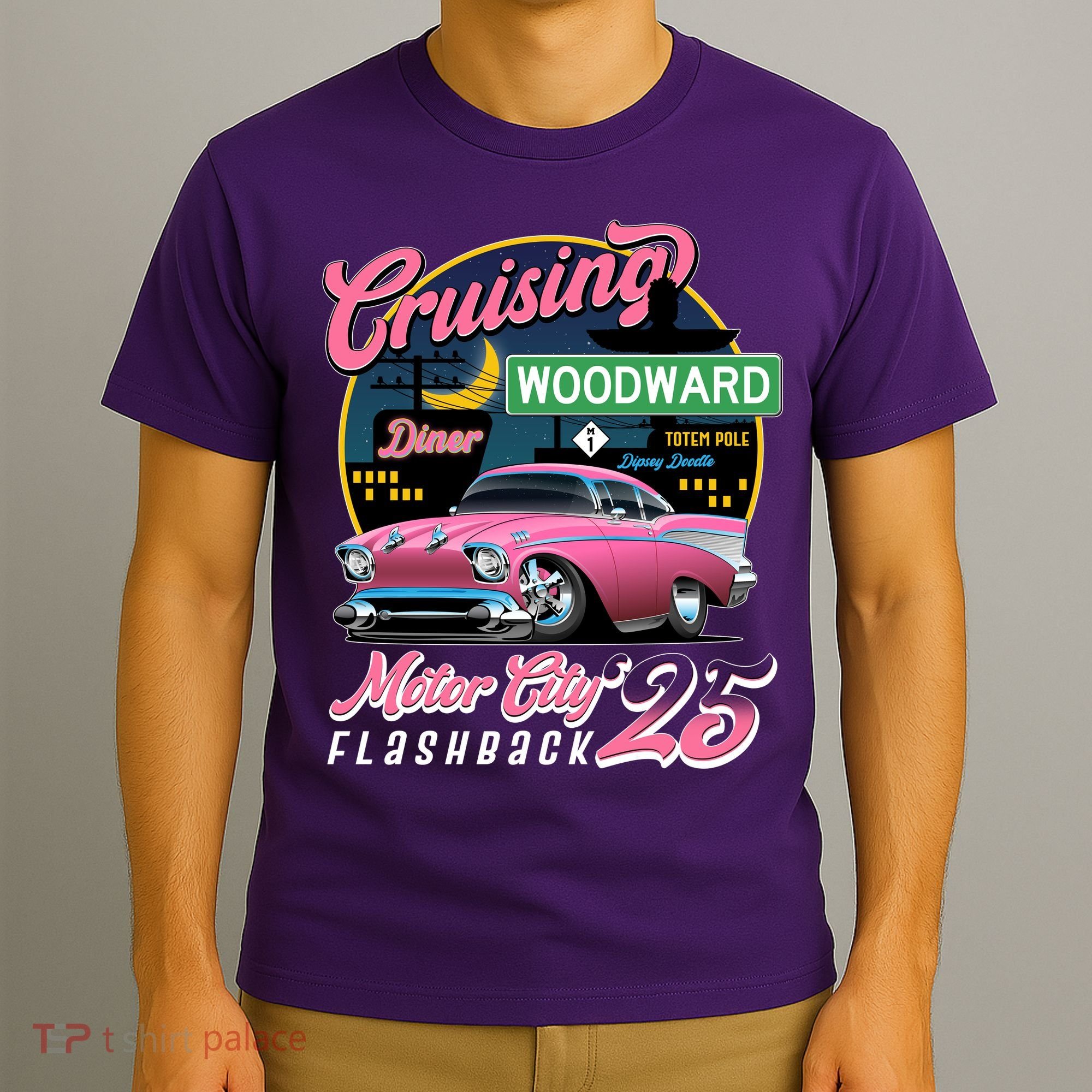 Cruising Woodward Motor City Flashback 2025 T-Shirt