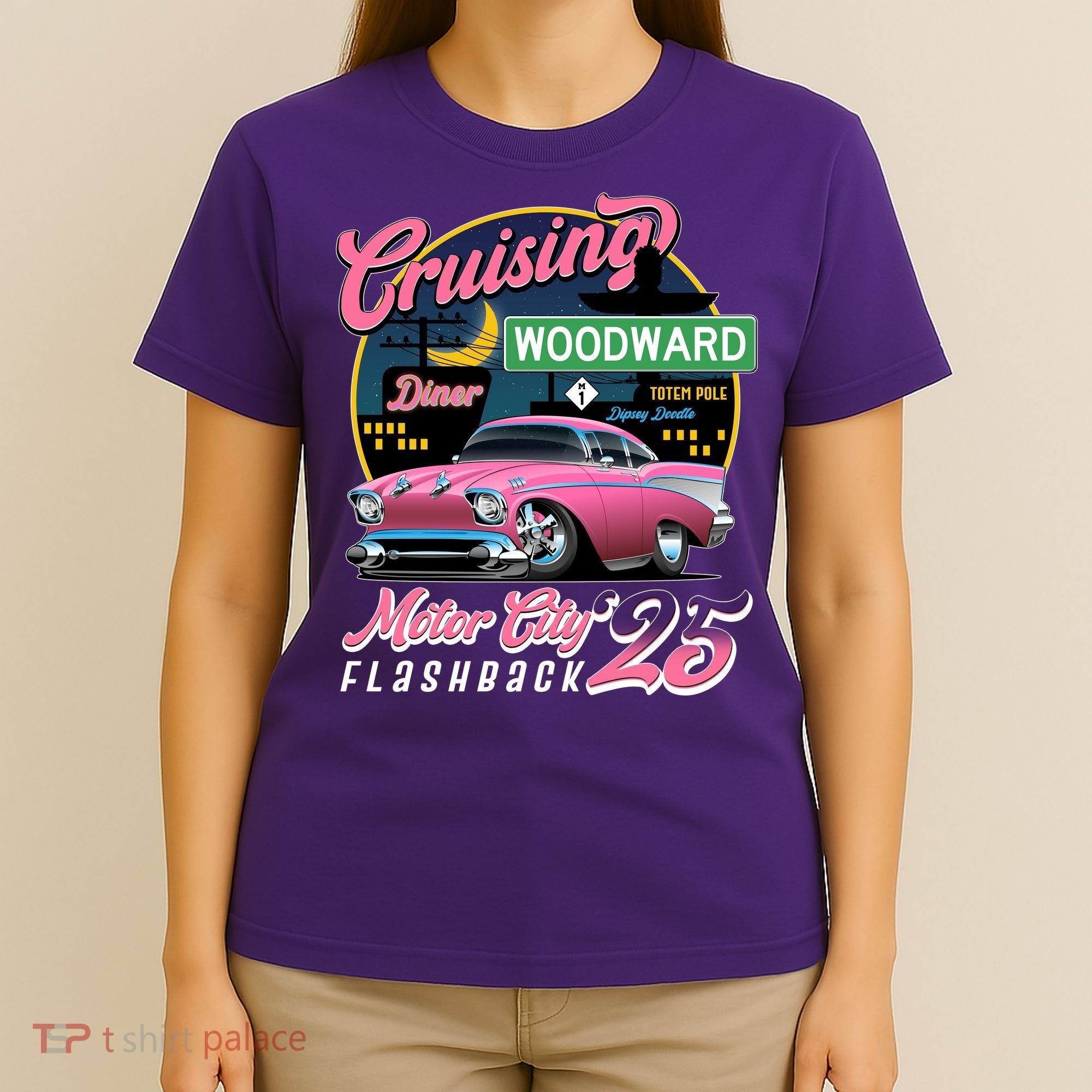 Cruising Woodward Motor City Flashback 2025 T-Shirt
