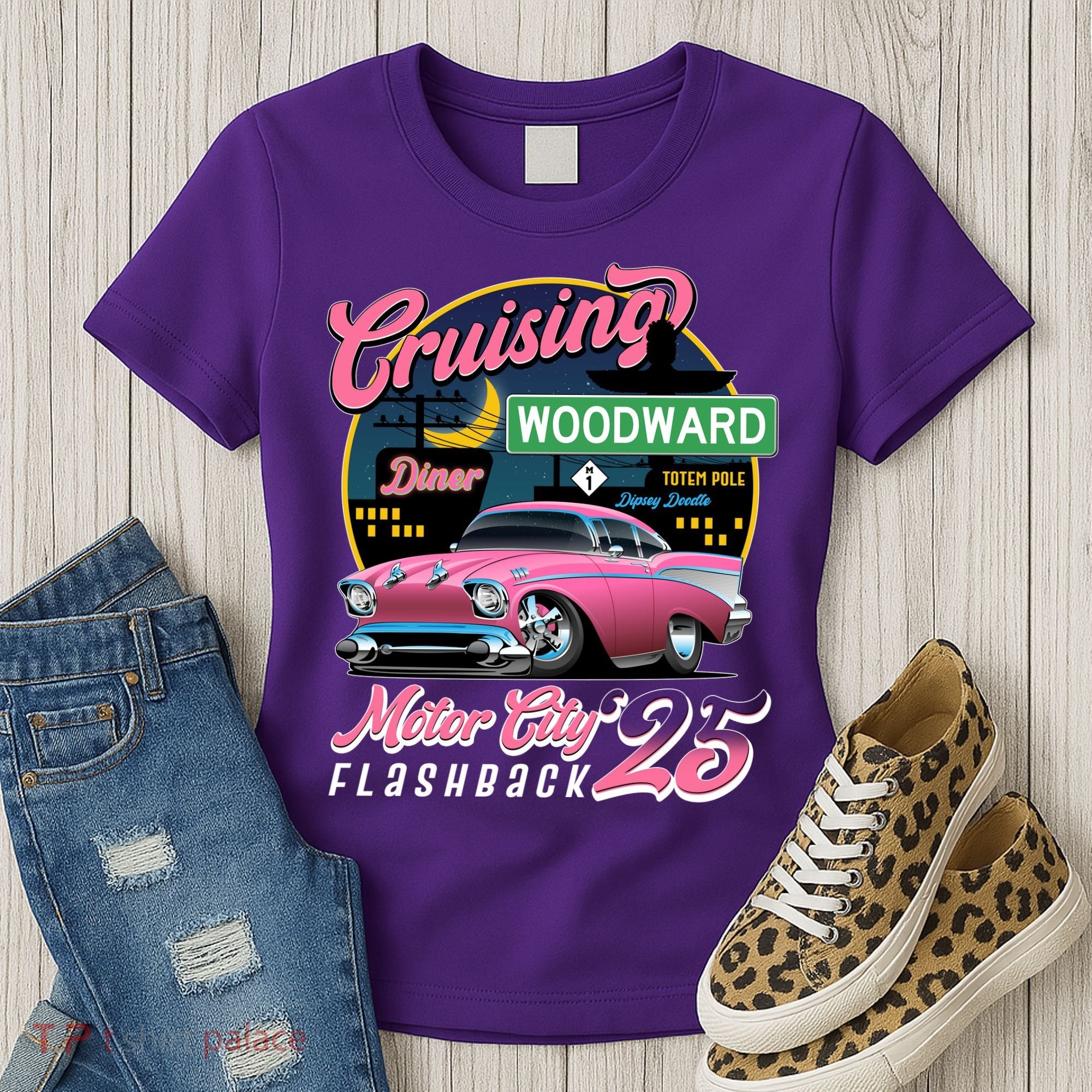 Cruising Woodward Motor City Flashback 2025 Women's T-Shirt