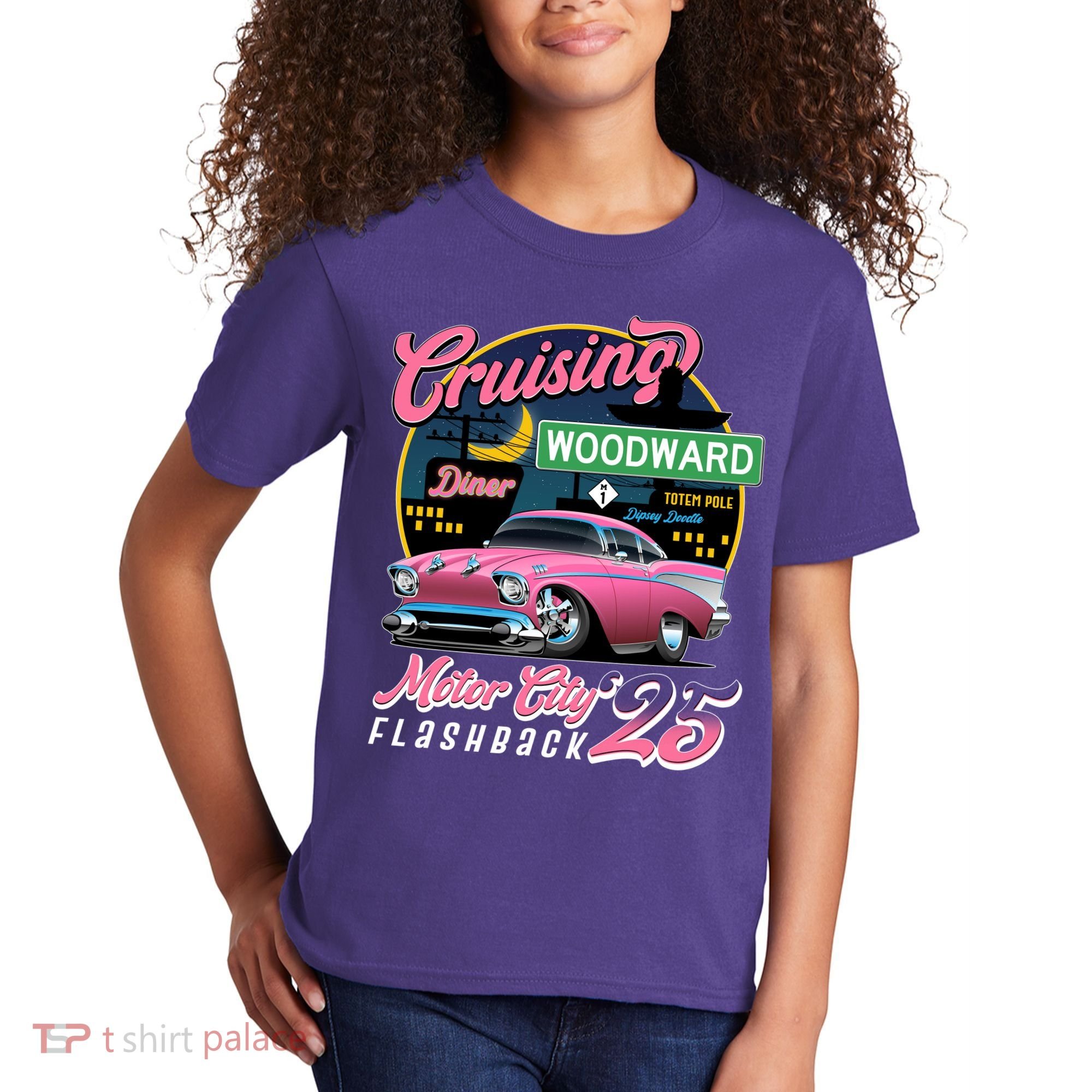 Cruising Woodward Motor City Flashback 2025 Kids T-Shirt