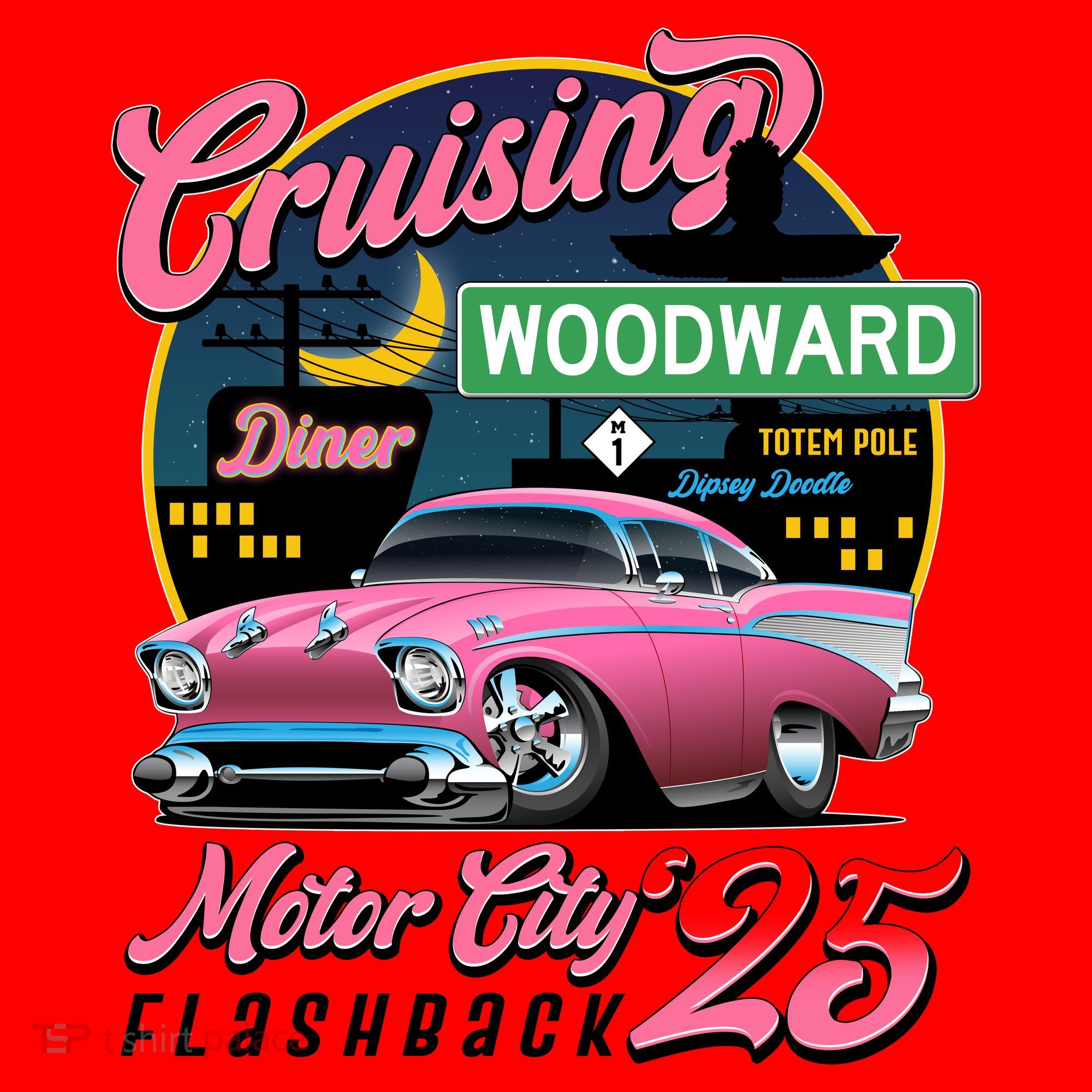 Cruising Woodward Motor City Flashback 2025 Santa Hat