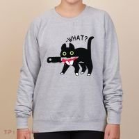 Cat What Murderous Tuxedo Cat With Knife Halloween Costume Women's Sweatshirt thumb 0