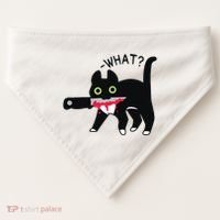 Cat What Murderous Tuxedo Cat With Knife Halloween Costume USA-Made Doggie Bandana thumb 0