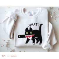 Cat What Murderous Tuxedo Cat With Knife Halloween Costume Sweatshirt thumb 2