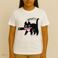 Cat What Murderous Tuxedo Cat With Knife Halloween Costume T-Shirt thumb 4