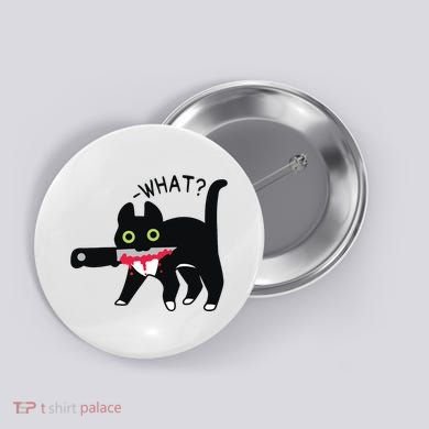 Cat What Murderous Tuxedo Cat With Knife Halloween Costume Button
