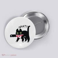 Cat What Murderous Tuxedo Cat With Knife Halloween Costume Button thumb 0